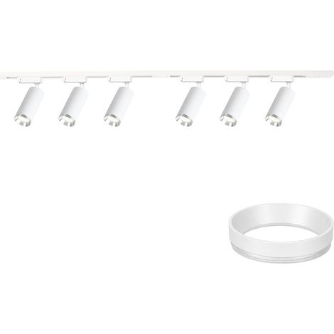 Kit rail monophasé en saillie blanc 2 m 6 spots GU10 10W MICA Milagro (1/5)