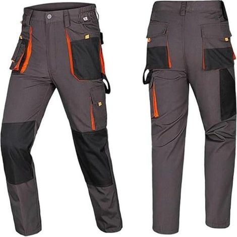 Pantalon de protection anti-coupures bicolore – Résistant à l'usure – Multi-poches respirant pour randonnée, escalade, camping – Taille 4XL - camping-4XL (1/5)
