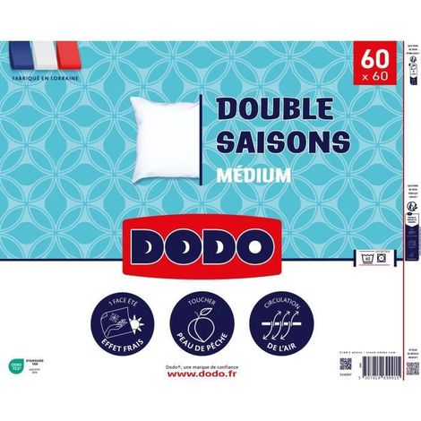 DODO - Doppel-Jahreszeiten-Kissen - 60 x 60 cm - 100% Polyester VOLUPT'AIR - Weiß