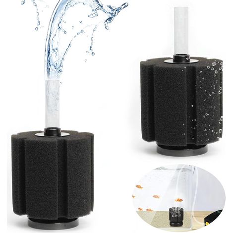 2 Stück Filternetzschutz, Schwammfilter, Aquarium-Luftfilter, biochemischer Schwammfilter für Aquarium, Aquarium