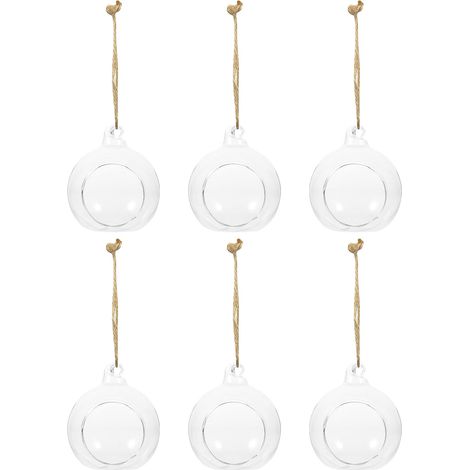 6 Stück Luftpflanzenhalter aus Glas mit hängendem Design und