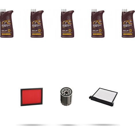 Kit tagliando 3 FILTRI e 5L OLIO compatibile con Nissan Micra III (k12) 1.6i 16v 81kw Dal 2005 (1/4)