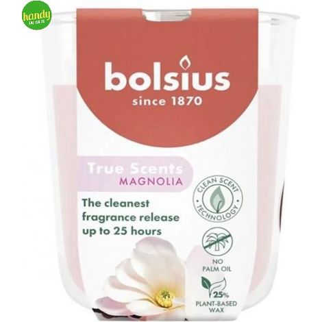 Candela vetro True Scents Bolsius Magnolia