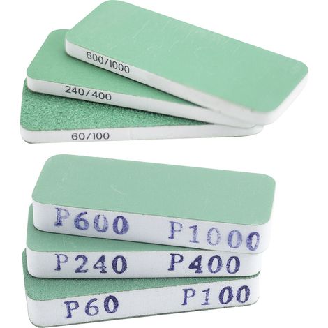 Rs Pro – Eponge abrasive pour ponçage bois dur – Assortiment grains P60/P100/P240/P400/P600/P1000 – 80mm x 30mm – Lot de 20 feuilles