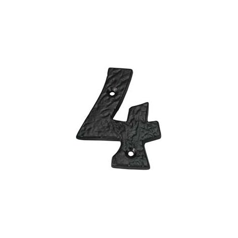 NUMERO CIVICO "4" IN FERRO NERO OPACO