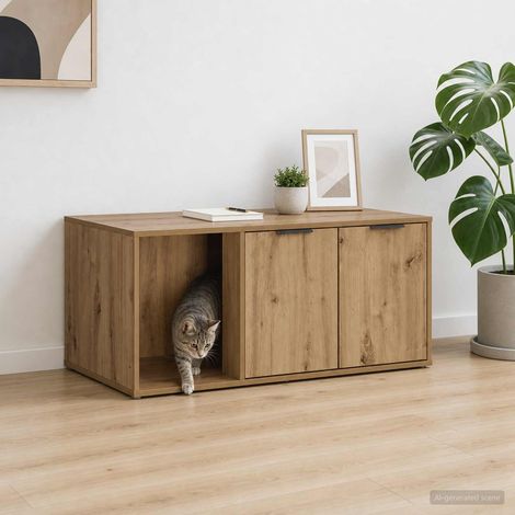 vidaXL Cat Crate Furniture Artisan Oak 100 x 49 x 45 cm (1/5)
