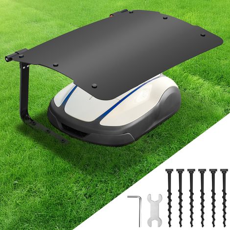 Randaco Rasenmäher Garage für Mähroboter Carport Schwarz Klappbare Überdachung DachStahlrahmen Metall Pulverbeschichtet 73x57x40cm (1/5)