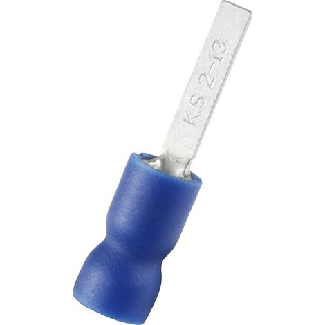 Cosse à sertir type languette, 2.4mm x 0.8mm, Bleu 14AWG 2.5mm² 16AWG 1.5mm² (1/3)
