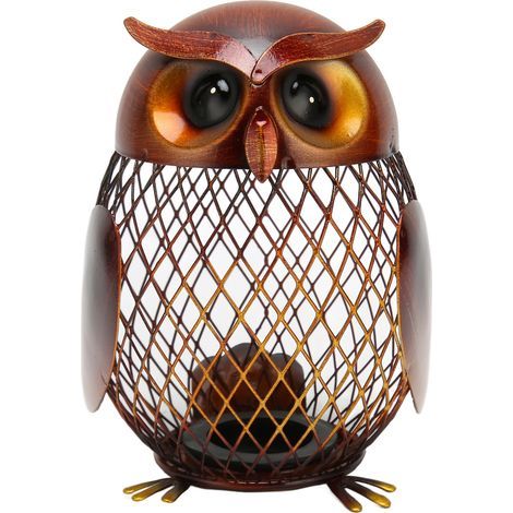 Spardose aus Metall in Eulenform – Dekorative, handgefertigte Spardose für Wohnzimmer oder Büro (1/5)