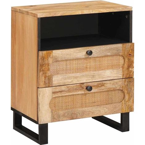 vidaXL  Bedside Cabinet  Natural 50 x 33 x 62 cm Solid Mango Wood