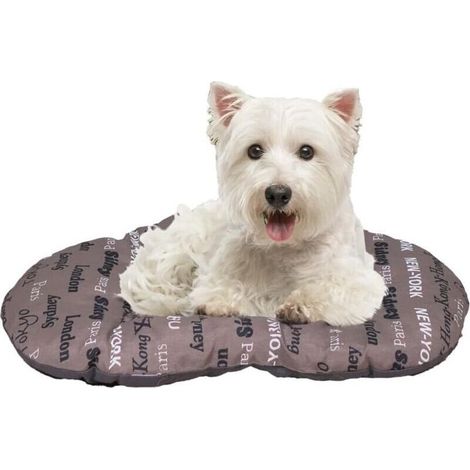 Couchage pour chats et chiens - Tapis pour chats et chiens - Lavable en machine - Convient pour les niches et les voitures - Dimensions : 55 x 36 cm, marron (1/4)