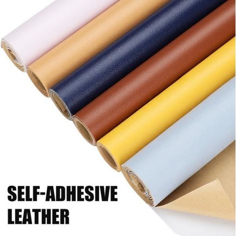 Patch Réparation Cuir - 50x137 cm - Auto-adhésif - Pour Canapé Siège Voiture Meubles Veste Sac - Bleu Marine (1/4)