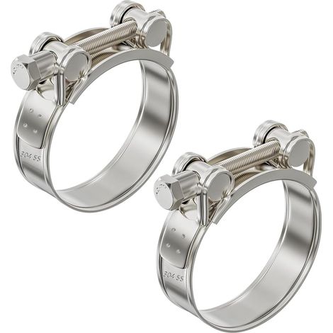 Moto Collier de Tuyau D'échappement 32-35mm Collier Echappement Moto 2PCS Collier Serrage Inoxydable Antirouille et Durable Convient Aux Tuyaux D'égout Aux Tuyaux aux Motos (2, 32-35mm) (1/5)