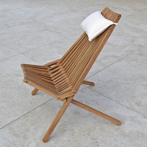 Chaise longue pliable en teck massif Santiago (1/5)