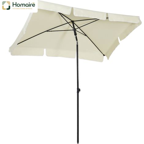 HOMAIRE Sonnenschirm UV-Schutz knickbar pour Balkon et Strand Cremeweiß et Schwarz