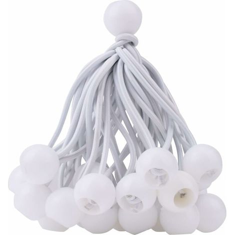 50 Pcs Tend à Boule Élastique, Tend de Bâche pour Pavillon, Camping, Tente Cordons, Rideaux Harnais d’Extension, 10cm