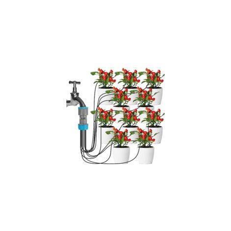Système d'irrigation goutte à goutte de 160 cm, kit d'irrigation automatique à connexion rapide avec 10 têtes d'égouttement, équipement d'arrosage de jardin à faire soi-même pour jardins, serres (1/5)