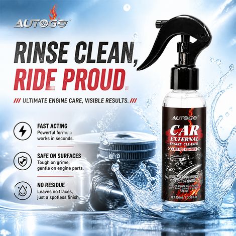 AUTOGO engine exterior cleaner powerfully dissolves deposits, removes stubborn oil stains from the engine compartment and provides a foamy cleaning. (1/5)