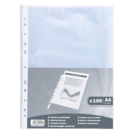 100 Pochettes perforées grainées