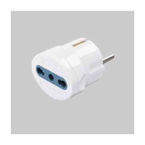 Adattatore semplice schuko/bivalente  10a ideal star spina schuko 10a 2p+t  - presa 10/16a 2p+t IDEAL STAR