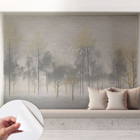 Selbstklebend Tapete - abwaschbar - Raumgestaltung Schlafzimmer Wohnzimmer Tapete Waldharmonie 208x146 cm (1/5)