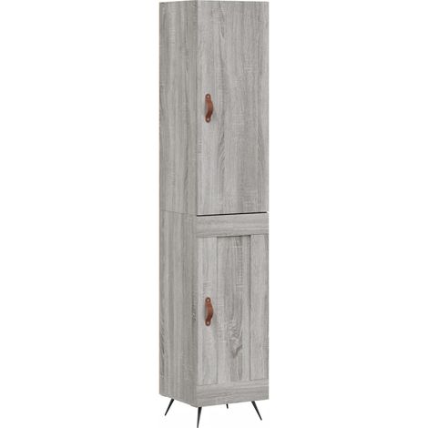 Maison Exclusive - Credenza Grigio Sonoma 34,5x34x180 cm in Legno Multistrato