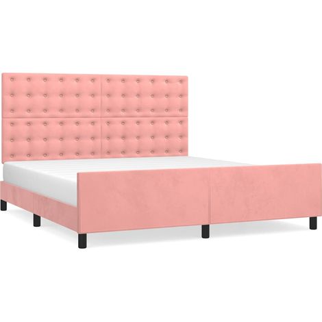 Maison Exclusive - Giroletto con Testiera Rosa 180x200 cm in Velluto (1/5)