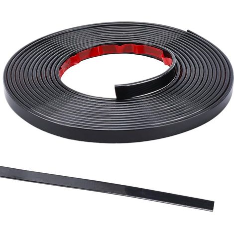 Moulure Autocollante de 5 m de Large Bande de Bordure de Carrelage Autocollante de 10mm de Large Noire Flexible Décorative pour Sol Stratifié Mur Plafond Armoire Miroir Cadres de Porte (1/5)