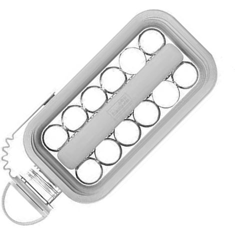 Machine à glace pilée, machine à glaçons boules portable et pliable, bouteille d'eau et de glaçons 2 en 1, moule à glaçons et à glaçons boules avec couvercle, congélateur rapide, bac à glaçons gris. (1/5)