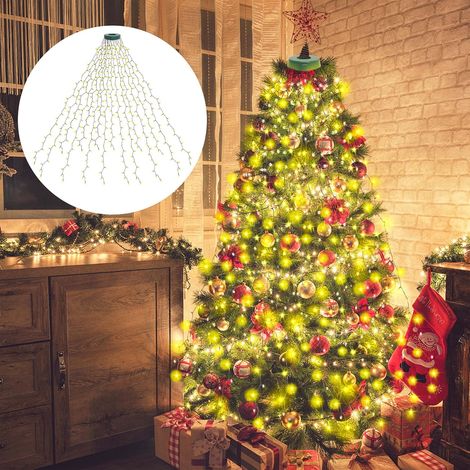 Guirlande Lumineuse Sapin de Noel 400 LED avec Télécommande 16 Branches Bande Lumineuse de 2 Mètres pour Décoration de 1m-2.4m Sapin de Noël Jardin Fête à la Maison (Blanc Chaud) (1/5)