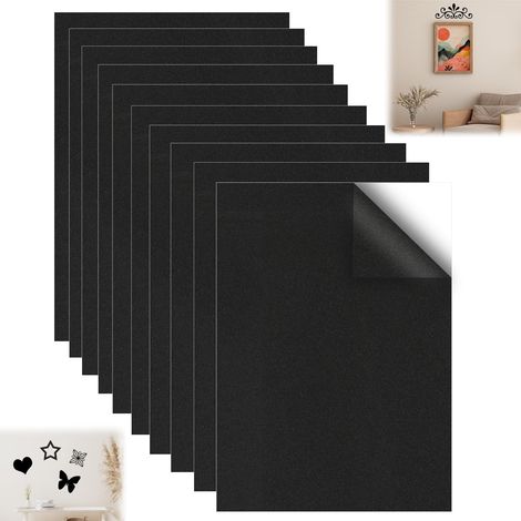 10Pcs 3mm Feutrine Autocollante Anti-Vibrations, 21x30cm Mousse Adhesive, Antidérapantes EVA Mousse Autocollante pour La Protection Des Meubles, Meubles, Tables, Chaises Et Canapés (Noir) (1/5)