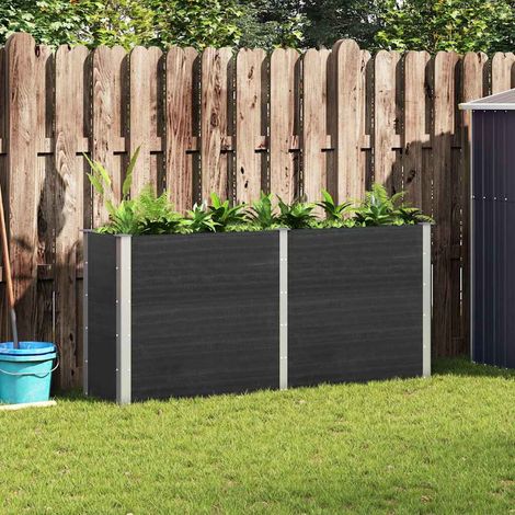 Jardinière de jardin - Balconnière à fleurs Lit surélevé de jardin 200x50x91 cm WPC Gris BV168257 - BonneVie (1/5)