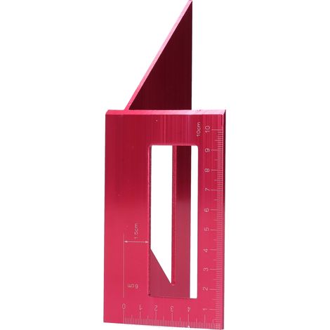 Équerre de précision 45°/90° pour menuiserie et bricolage, outil de mesure d'angle 3D en rouge (1/5)