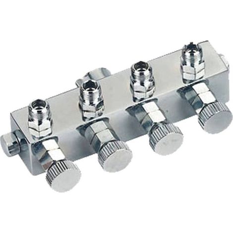 Rampe de sortie compresseur 1/8 - pour 4 aérographes