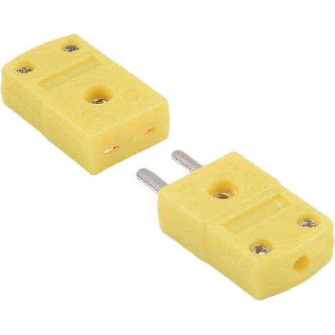 Ensemble de connecteurs pour thermocouples de type K à coque en plastique jaune (1/5)