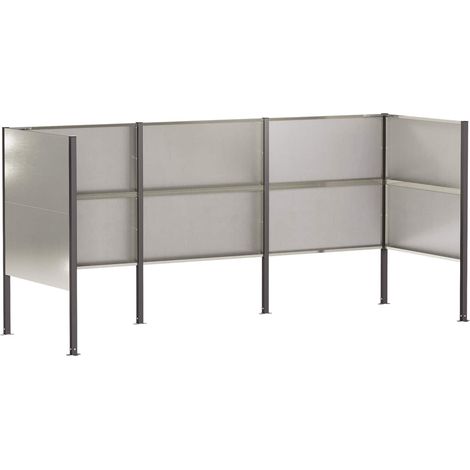 Mülltonnen-Sichtschutz 249 x 85 x 113 cm Edelstahl Silber vidaXL