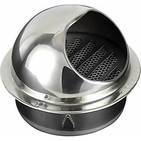 Rejilla de ventilación de pared, rejilla de ventilación de acero inoxidable, campana de pared exterior, tapa de lluvia, tapa de ventilación esférica, cubierta de ventilación de cocina, 150 (1/4)