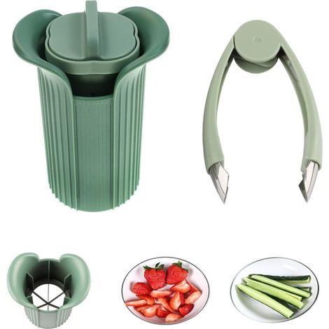 Kitchen Utensils, Strawberry and Pineapple Stripper, Multifunctional Fruit Divider (1/4)