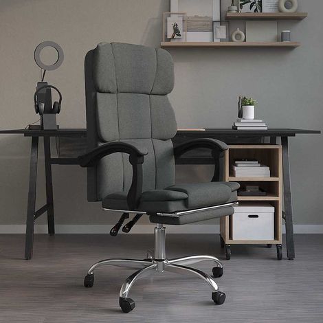 Chaise de bureau inclinable Fauteuil gamer - Chaise d'ordinateur Gris foncé Tissu BonneVie-81359 (1/5)