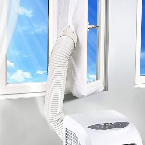 royaluxe -Joint de fenêtre 400 cm pour climatis portable et sèche-linge, joint de fenêtre universel adapté à chaque unité d'air mobile pour la fixation aux fenêtres, fenêtres à battants (1/5)