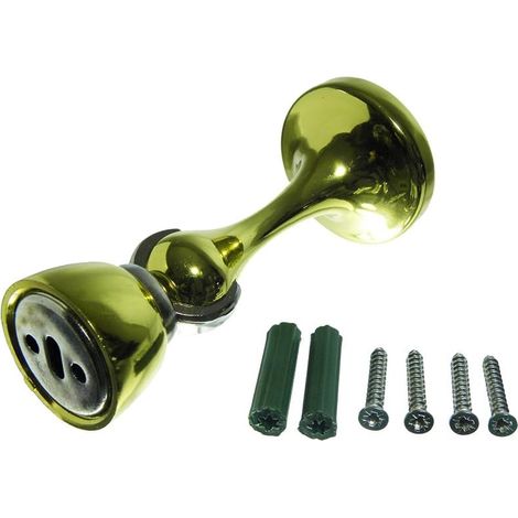Lot de 2 butées de porte magnétiques en métal plaqué laiton + fixations (1/2)