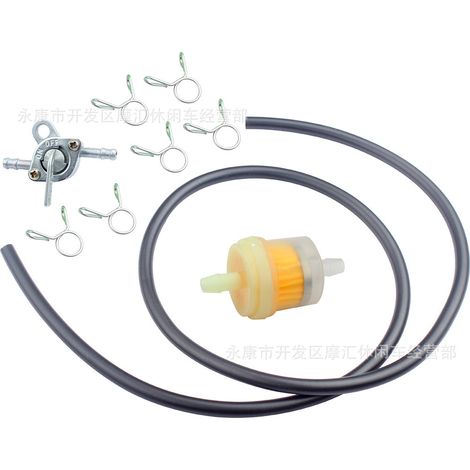 Off-road motorcycle ATV four-wheel beach GY6 skateboard fuel filter oil filter oil pipe clip switch 1 meter black (1/5)
