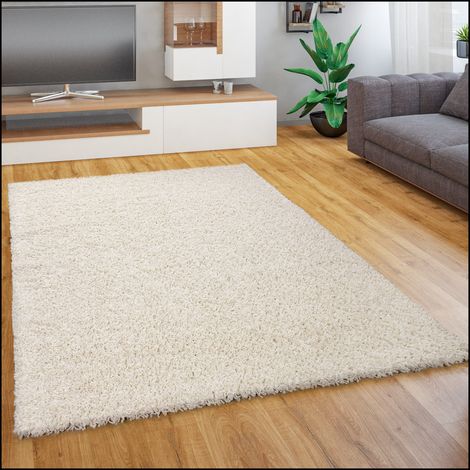Paco Home Tappeto Salotto Moderno Soggiorno Pelo Lungo Peloso Monocolore Moderno Morbido 60x100 cm, Avorio (Crema) (1/5)