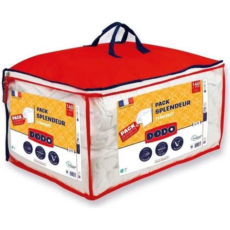 Set Bettdecke und Kissen DODO Splendeur 140x200 cm + 60x60 cm Volupt’air 300 g/m² Polyester (1/2)