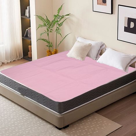 Matelas lavable et imperméable, adapté aux personnes âgées et aux enfants, de couleur rose absorbante. (1/5)