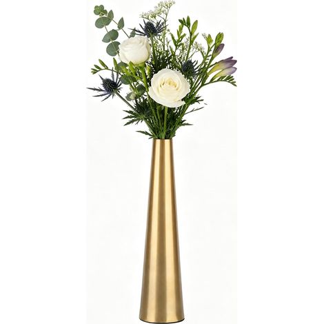 Grand Vase de Sol doré de Forme Conique en métal, décoration de Rose, Support de Fleur, Tasse, Salon, étude, Artisanat pour décorations de Table de Mariage, décoration de (1/5)