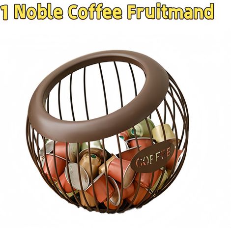 Corbeille à fruits Noble Coffee et panier de rangement pour capsules de café décoration pour table basse et comptoir d hôtel couleur marron (1/5)