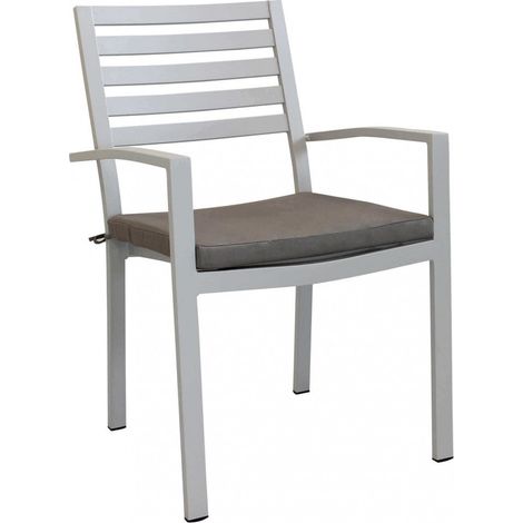 Poltrona Formentera con Cuscino 46x62x84 h cm in Alluminio Tortora (1/5)