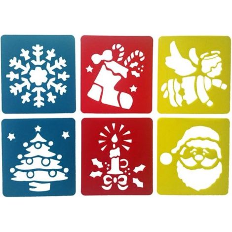 Lot de 6 modèles de signes de Noël - Gabarits décoratifs - Pour bricolage de Noël - Accessoire DIY