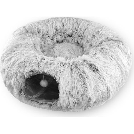 Cama túnel tipo cueva para gatos Peekaboo: cama plegable y cálida de felpa para gatos, diseño multifuncional, base desmontable y antideslizante para amantes de los gatos. (1/5)